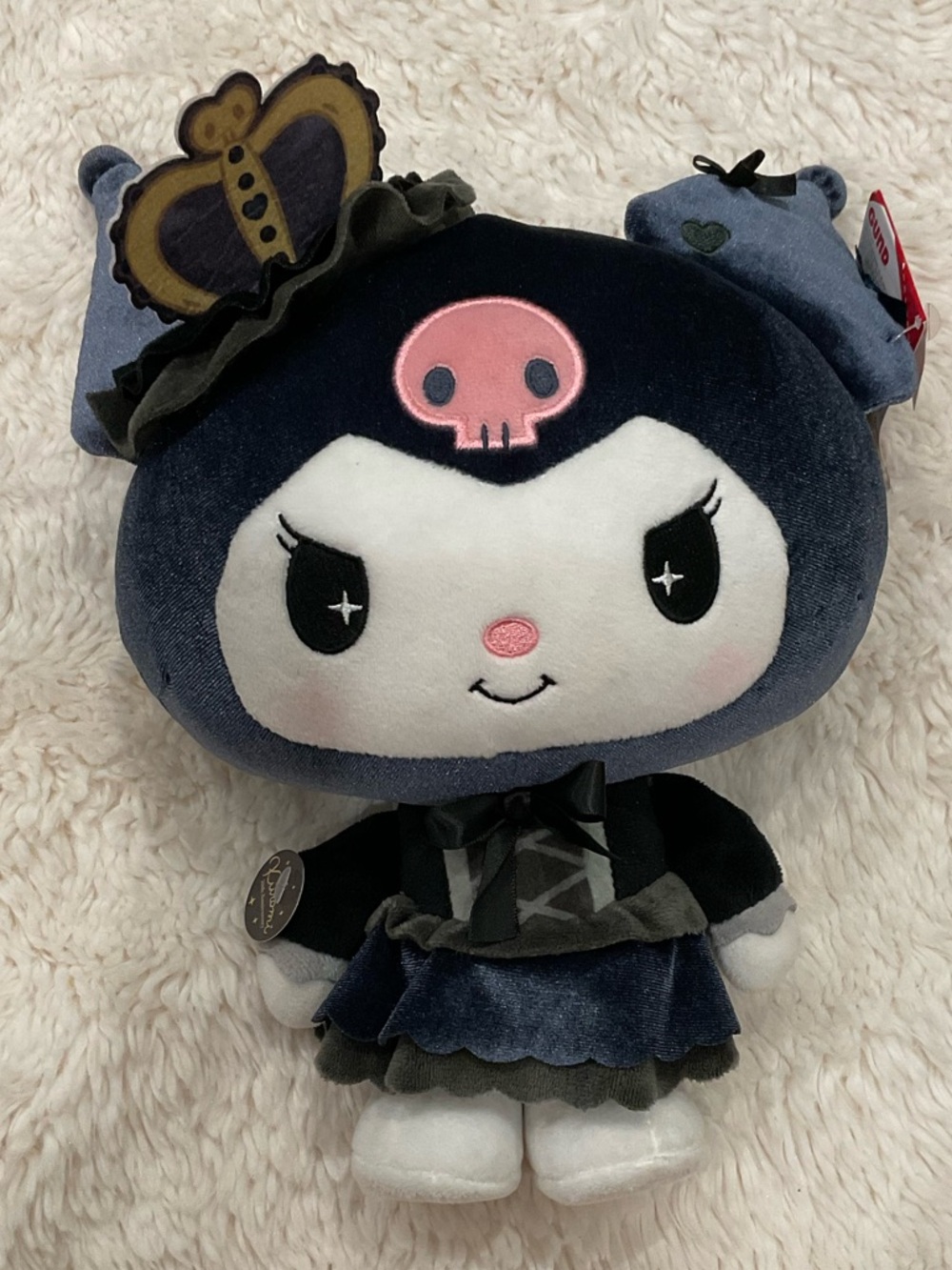Sanrio Kuromi Plush - Dark Blue with Pink Skull Accent